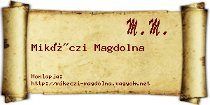 Mikéczi Magdolna névjegykártya